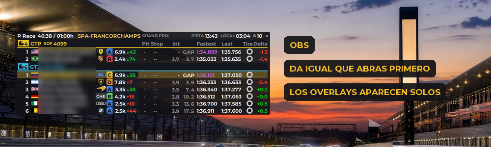 El Standings en OBS, aunque abras OBS antes que el programa