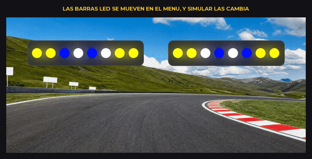 El demo de las Barras LED en el menu